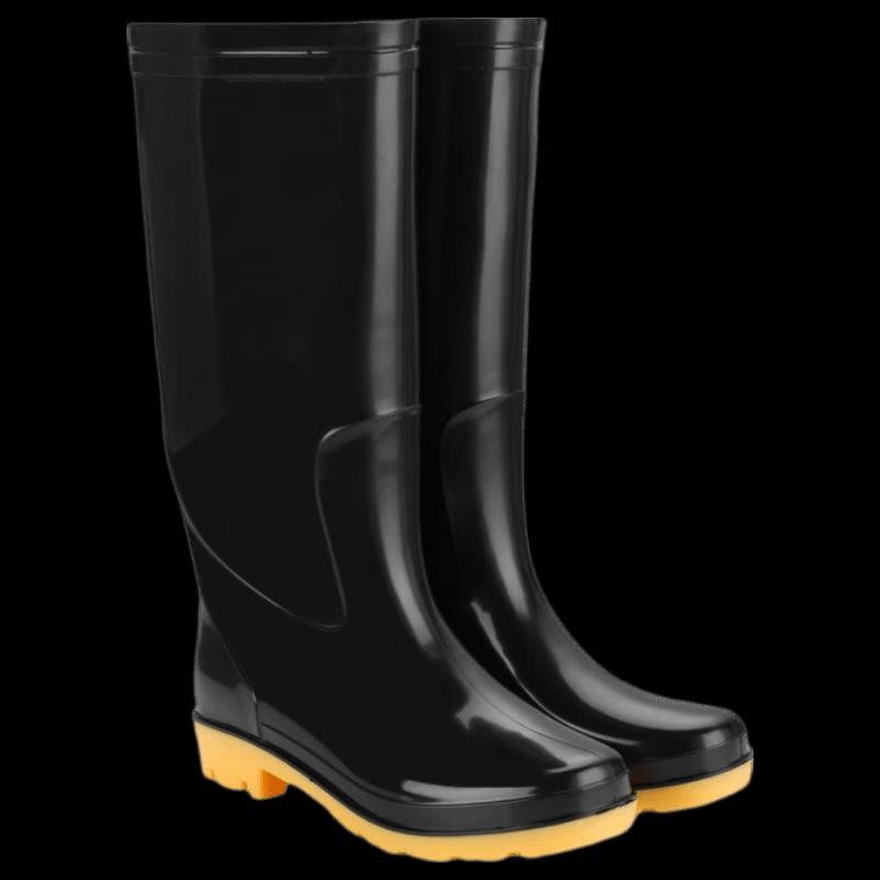 Tri-polar High-Top Black Rain Boots
