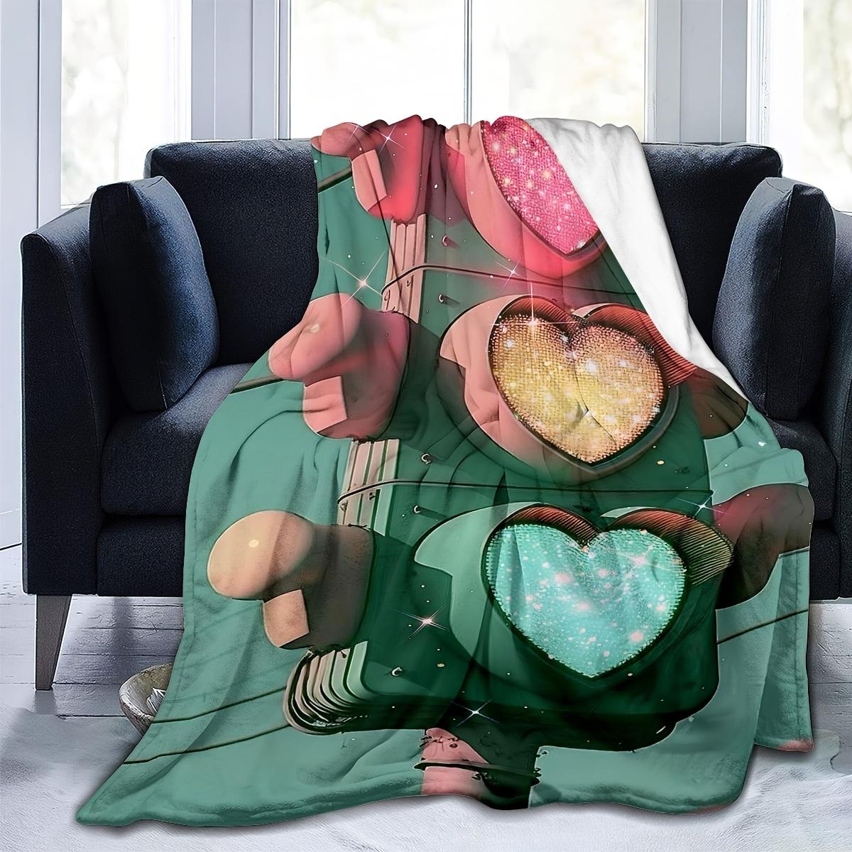 

1pc Cozy Cartoon Traffic Light Design Throw Blanket, Soft Polyester Fiber, Chunky Knit Weave, All Seasons, Tear Resistant, Machi 130x150cm