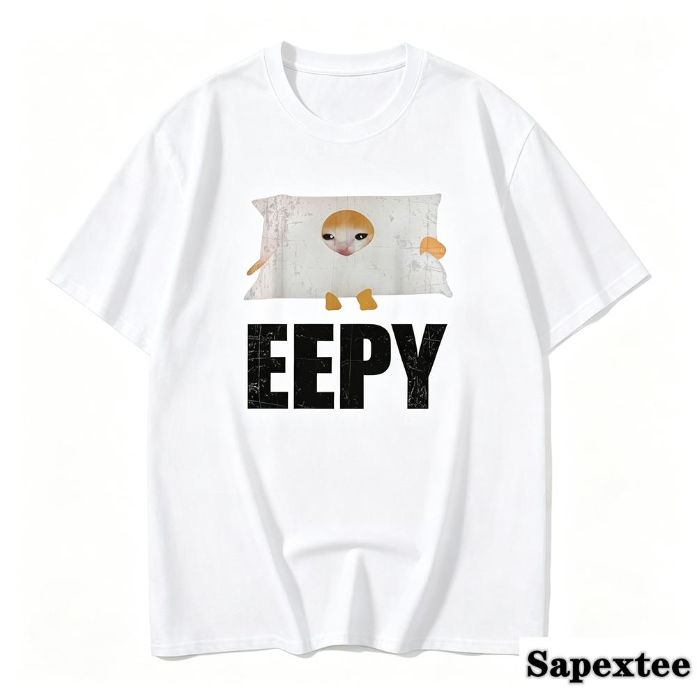 Unisex Tshirt Eepy Cat Sleepy Cat Meme Awesome Tee Shirt Short Sleeve T Shirts Round Neck Clothing Gift Idea 2027