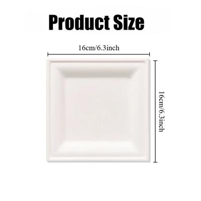 Disposable Square Plates Household Kitchen Restaurant Fruit Salad Dessert Appetizer Birthday Party Christmas Picnics Tableware