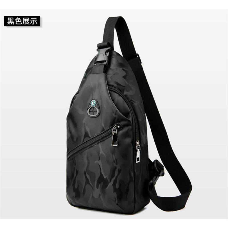 

Trendy brand men s breast bag single shoulder messenger bag single shoulder bag locomotive casual small breast bag men s bag trendy cool чорний