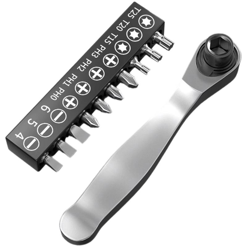 Socket Wrench 1/4  Drive Ratchet Handle Steel Construction Professional Precisions Mechanics Tool 1