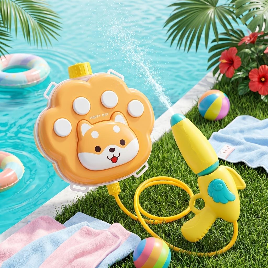 New Children's Backpack Water Toy Summer Pull-out Water Beach Water Fight Squirt Water Toy