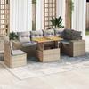 VidaXL Garden Lounge Set with Cushions 7 Pcs Beige Braided Resin 3327384