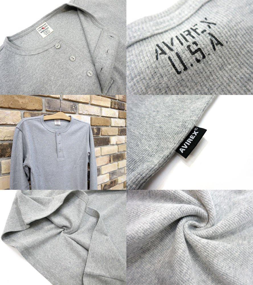 Avirex Langarm Henley Uni Größe Schwarz Herren T-Shirt, Farbe, Gerippt, S,