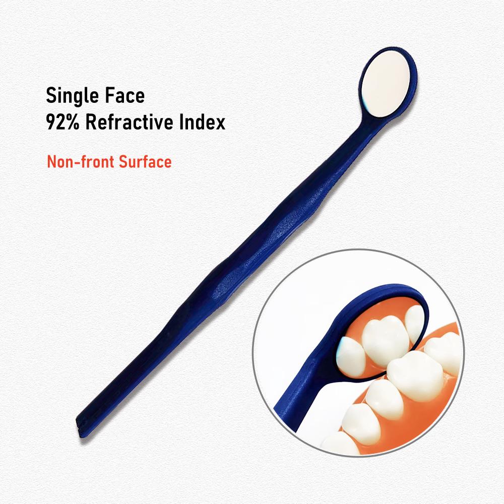 1 Piece Dental Mouth Mirror Oral Examination Mirror Front Surface Ultra Definition with Endo Ruler Refractive Index 99.2% 92% and 85%