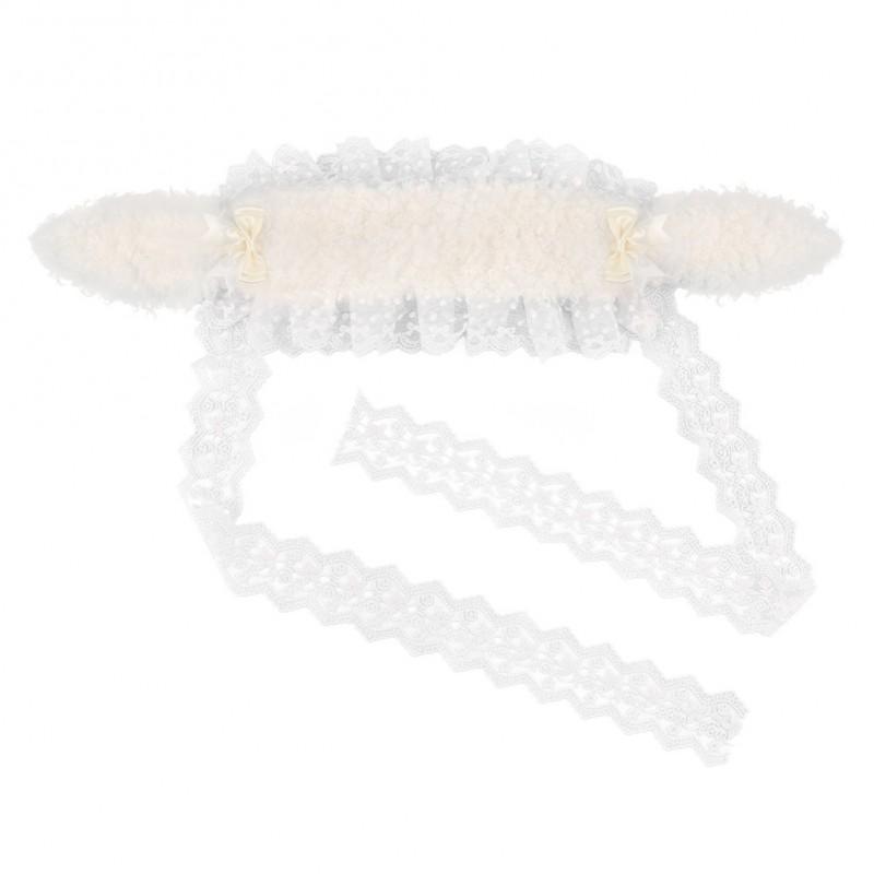 Soft Kawaii Rabbit Ear Headband With Lace Bow Girls Anime Lolita Style Hair Accessory
