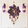 Lotus Mandala with Vintage Stars and Moon Wall Sticker Self-Adhesive Removable for Bedroom Living Room Entryway Home Decor