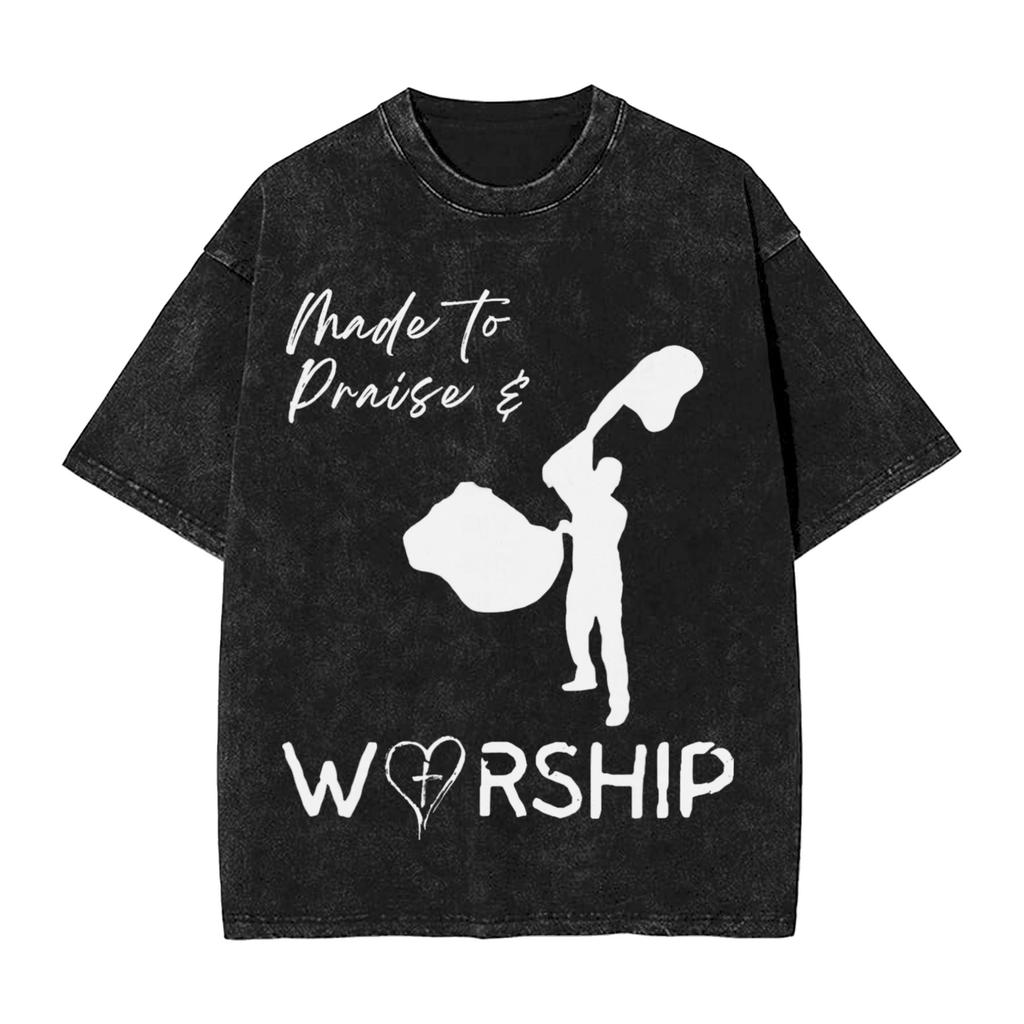 Novelty I Was Made To Praise The Lord Christian Music Word Cloud Tshirts Men Cotton T Shirt Short Sleeve Tees Big Size Clothes