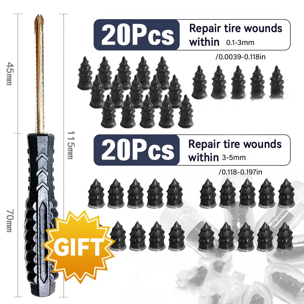 50pc Car Universal Vacuum Tyre Repair Set with Screwdriver Tire Wholesale Puncture Repair Wheel Tubeless for Car Tire Accessorie