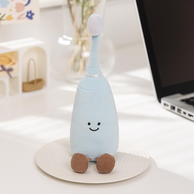 Dental Cute Plush Toy Model Soft Tooth Shape Hanging Toothpaste Toothbrush Demo For Kids Brushing Learning Models Dentist Gifts