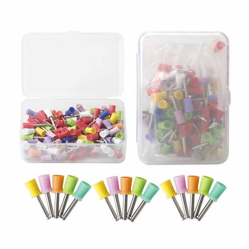 100pcs/box Dental Lab Nylon Buckle Dental Polishing Cup Disposable Dental Care Brush Head Prophy Cup Polishing Cup