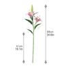 Artifical Lily Flowers with 3 Heads Full Bloom Long Stem Fake Flower Branch for Wedding Party Bouquet Home Hotel Office Decor