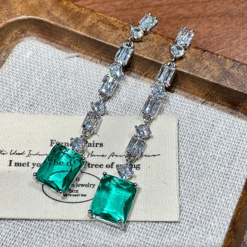 Vintage Blue Glass Bow Earrings - Retro Design Ornament
