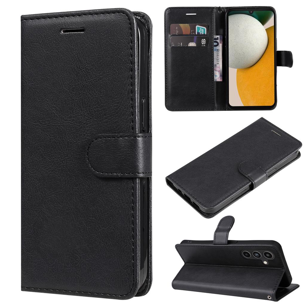 For Samsung Galaxy A15 5G Case Solid Color Leather Mobile Cover Wallet Stand with Strap