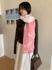 Blended knitted bow wool couple high-end small scarf women's Korean thickened warm versatile scarf
