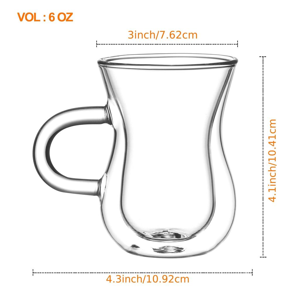 2-piece Set (12oz) Double Glass Coffee Mug Tea Cup Insulated Cup For Water Coffee And Milk home kitchen supplies restaurant supplies
