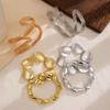 3 Pcs/Set Metal Geometric Bangle Exaggerated Women's Hand Bracelet Vintage Bracelet Set  Gift