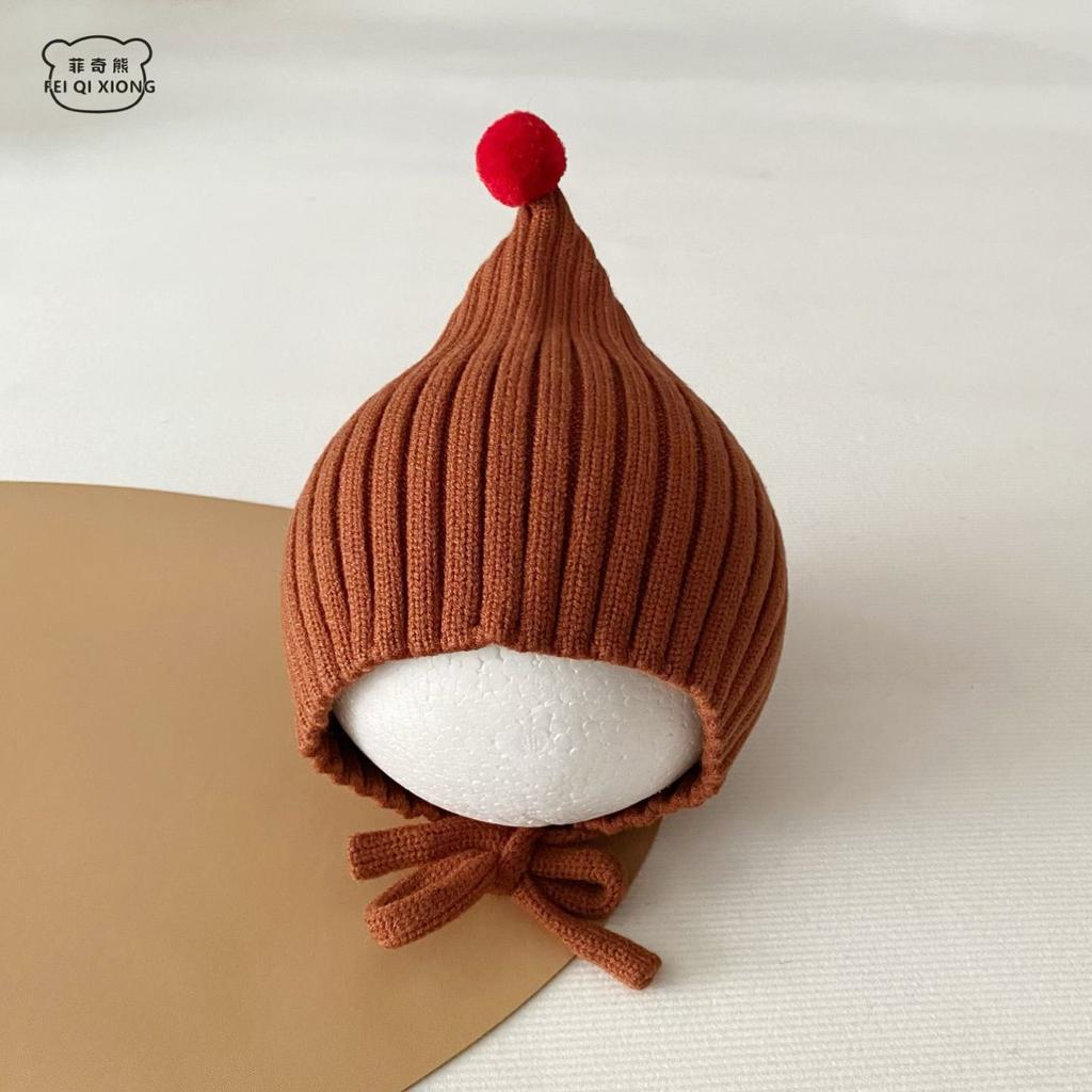 Baby Winter Oorbescherming Gebreide Muts Schattige Elf Puntmuts Warm Met Kinband Muts Baby