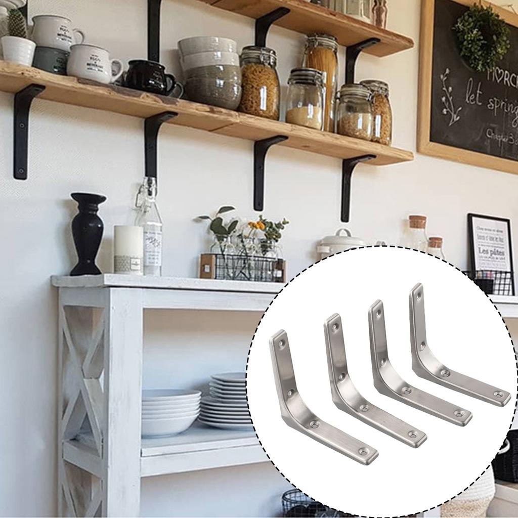 Stylish and Strong L Shaped Steel Shelf Brackets Wall Mount for DIY Furniture