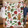 1 Piece Christmas Gingerbread-themed Flannel Blanket, Perfect for Sofa, Bed, Office. Ideal Gift for Family, Friends During Holid
