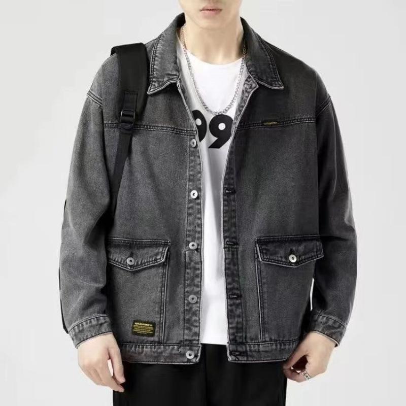 Nowa Jeansowa Kurtka Wiosenno-Jesienna Męska Luźny Trend Casualowa Wszechstronna Kurtka