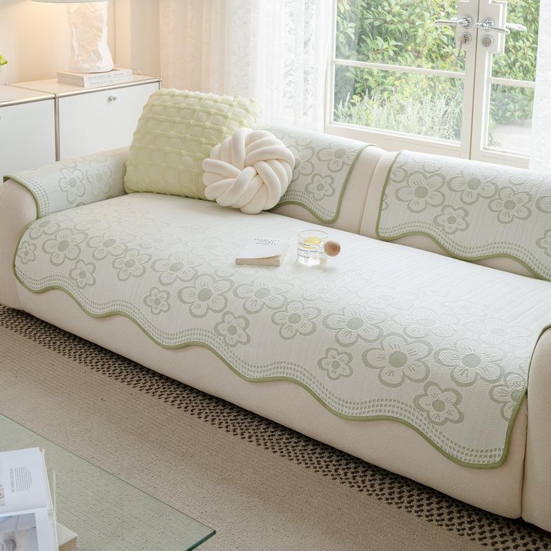 Summer Non-Slip Sofa Cover Modern Solid Color Couch Protector Cushion Thickened Backrest Towel Stylish And Durable Seat Mat