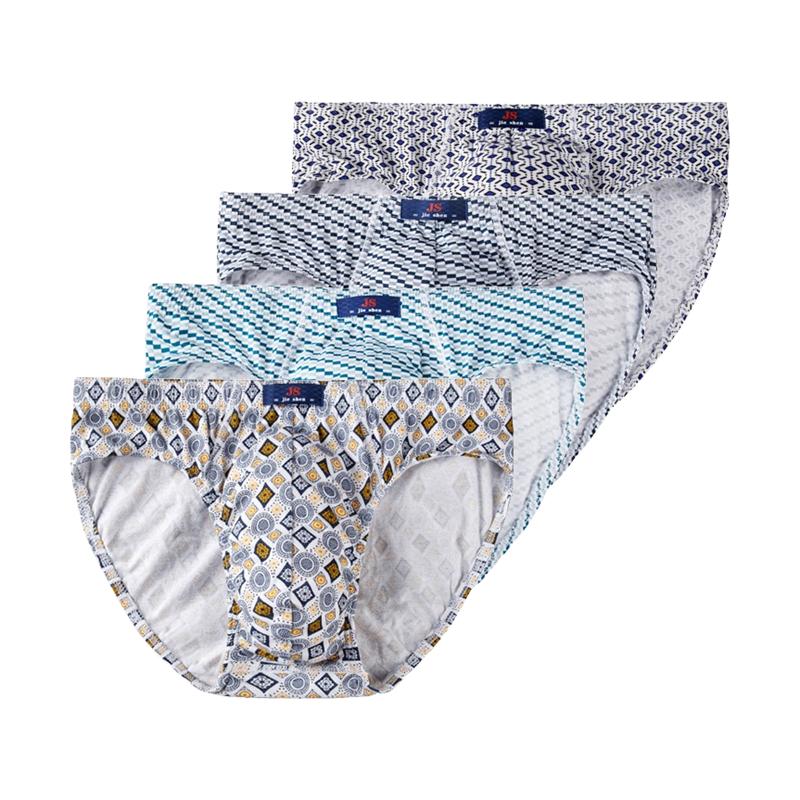 4 kusy pánských bavlněných kalhotek Pohodlné spodní prádlo Středně vysoké slipy Potisk Spodky Chlapecké Prodyšné kalhotky L XL 2XL 3XL 4XL 5XL