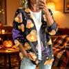 Women's Casual Long Sleeve Jacket with Halloween Print for Holiday