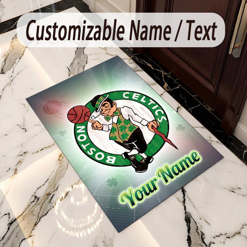 Crystal Velvet Rug Celtic FC Print Custom Name Text Floor Mat Home Decor