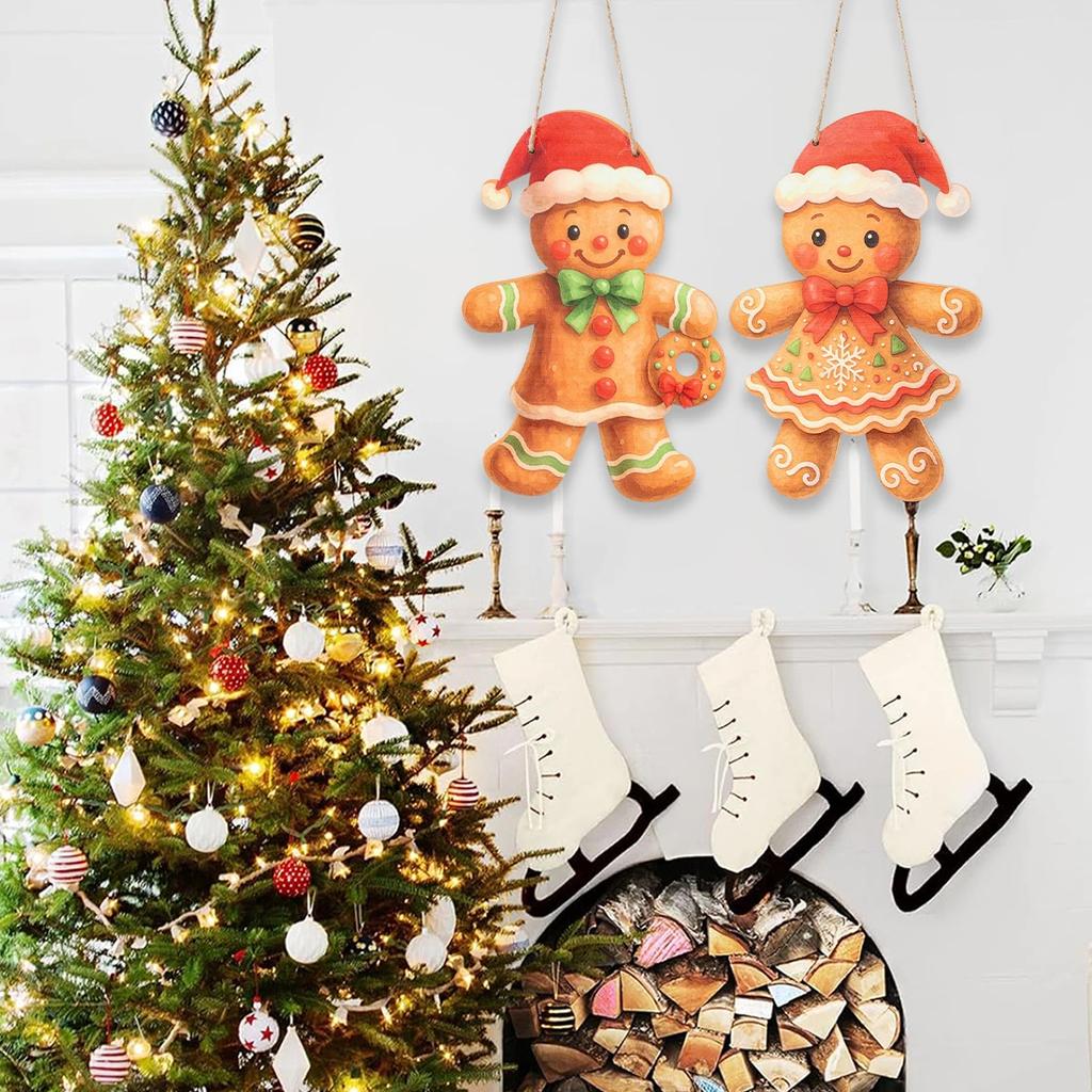Christmas Wooden Door Hanging Christmas Party Decoration 2025 Xmas Santa Claus Hanging Ornament Navidad Natal New Year Gift 2026