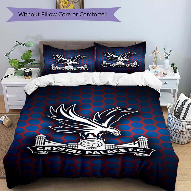 Crystal Fc Crest Printed Pattern Duvet Cover Set – Includes 1 Duvet Cover and 2 Matching Pillowcases Bedroom Decor Christmas Gifts