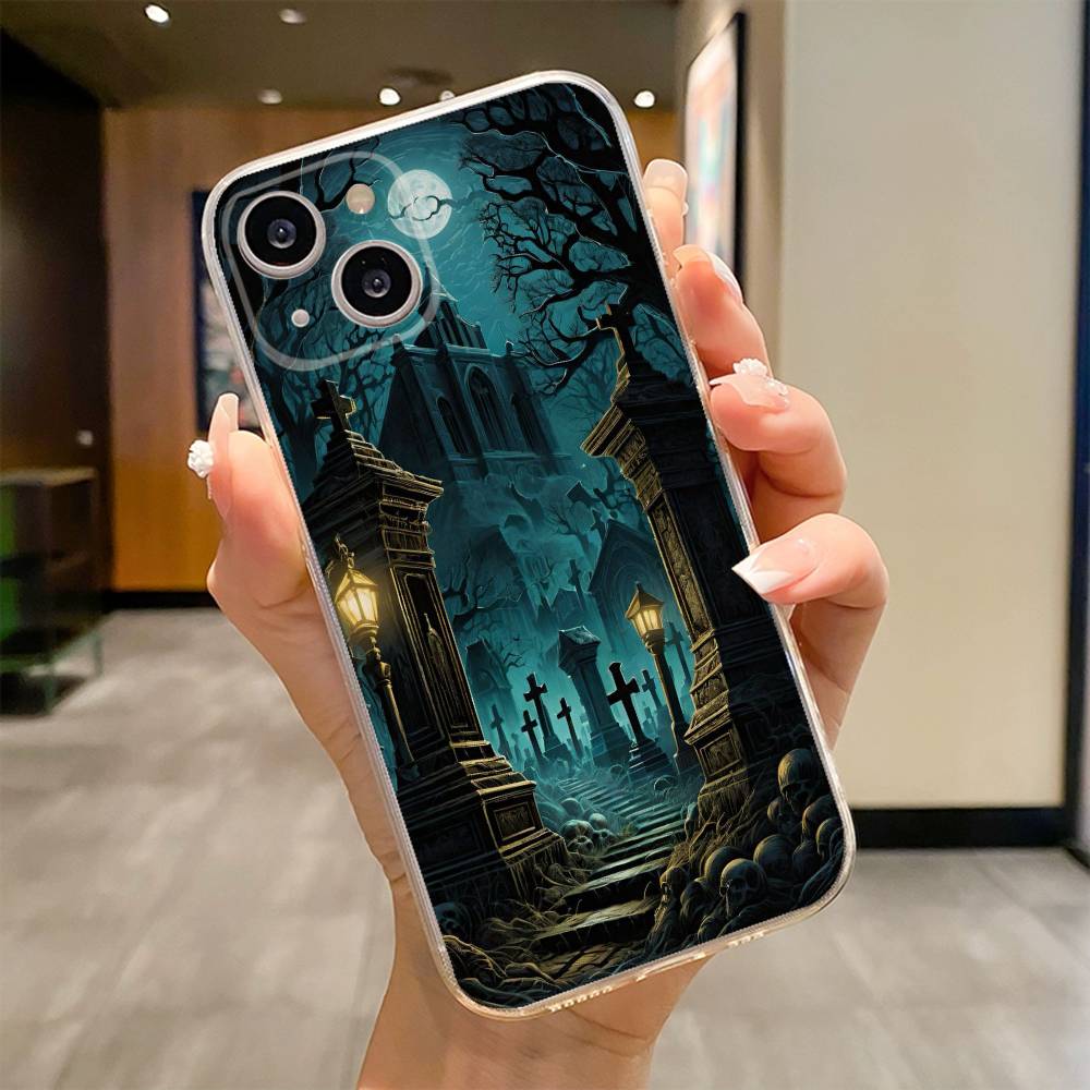 Gothic Castle Personalized Phone Case For iPhone 17 16e 16 15 14 13 12 11mini Pro Max X XR XSMAX 8 7 Air Plus Soft Cover