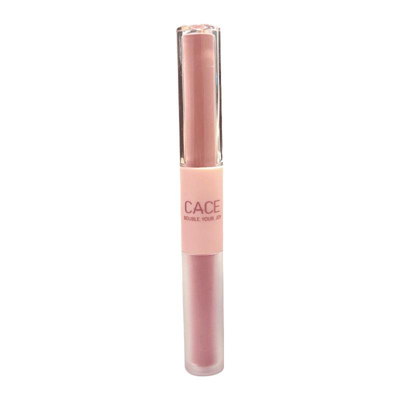 CACE Dual-Tip Lip Gloss: Shiny & Matte Velvet Finish for Parties