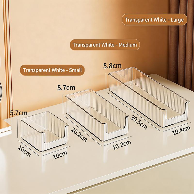 

Desktop Storage Box Transparent Drawer-Style Cosmetic Organizer Plastic Shelf Dressing Table Storage Rack 3pcs белый