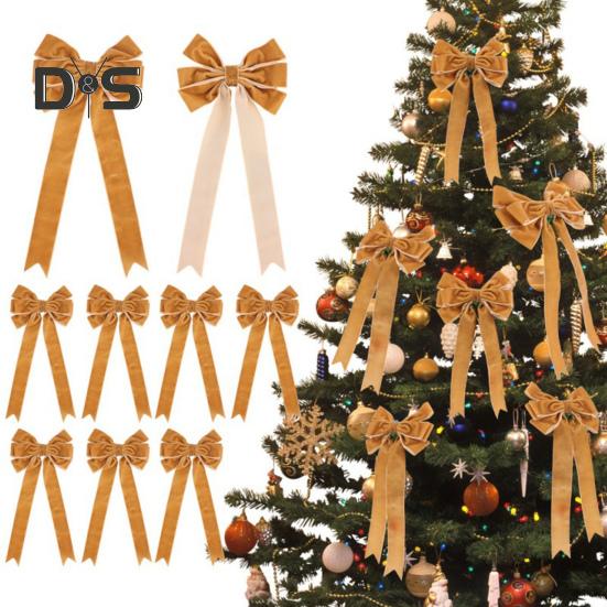 5 st Jul Sammet Råset Julgran Toppdekoration Krans Sammet Band Råset för Presentförpackning DIY Hantverk