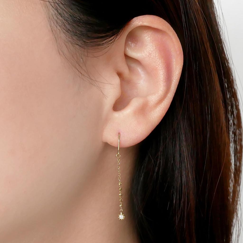 Vendome Aoyama Earrings K18 Yellow Gold AGVA1055 DI Champagne Cocktail Diamond [Official]