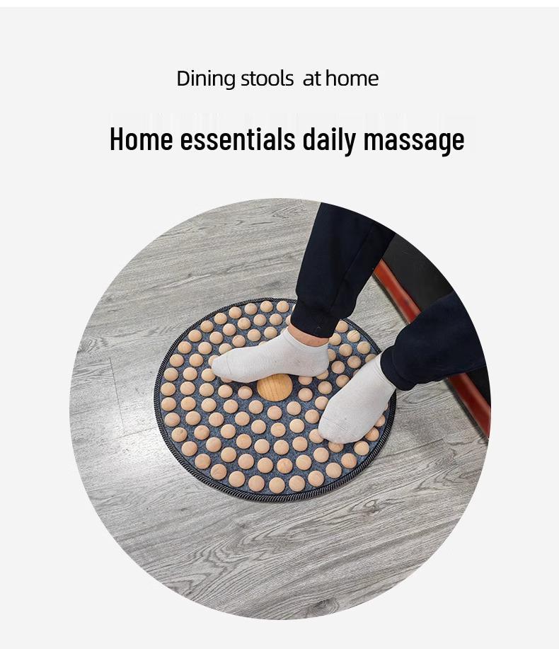 Acupressure Foot Mat: Solid Wood Traditional Chinese Medicine Floor Mat for Unblocking Meridians and Indoor Massage.