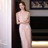 Pink sleeveless national style new Chinese long cheongsam improved young new women's high-end summer