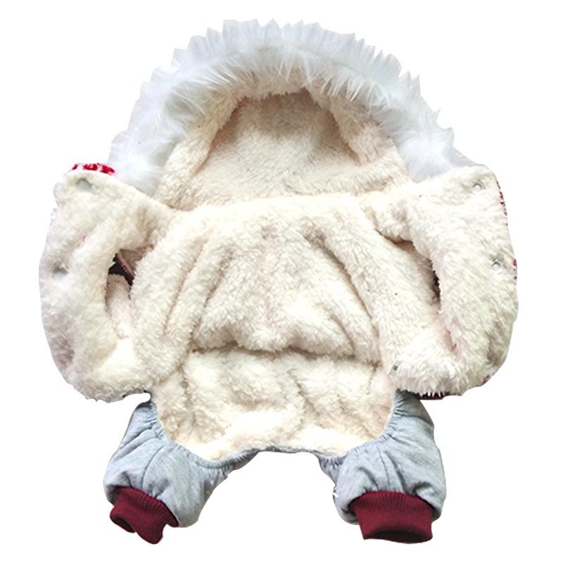 Christmas Pet Clothing and Accessories, Pet Cotton-padded Clothes, Snowflake Reindeer Thick Winter Dog Christmas Clothing