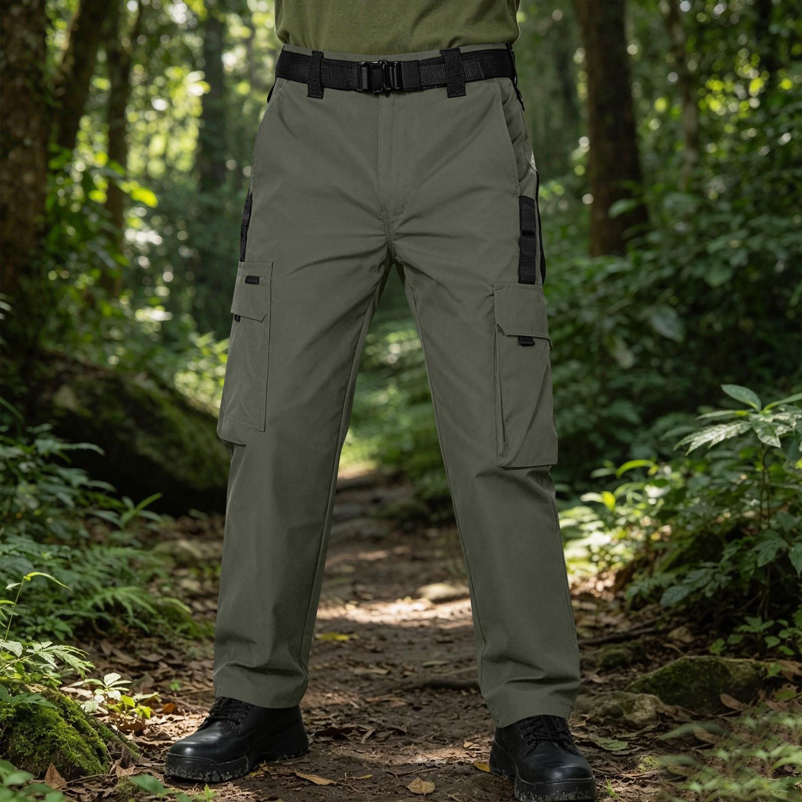 

Men s Loose Fit Tactical Cargo Pants Multi Pocket Workwear Utility Pants Large Size Durable Fabric Functional Design M