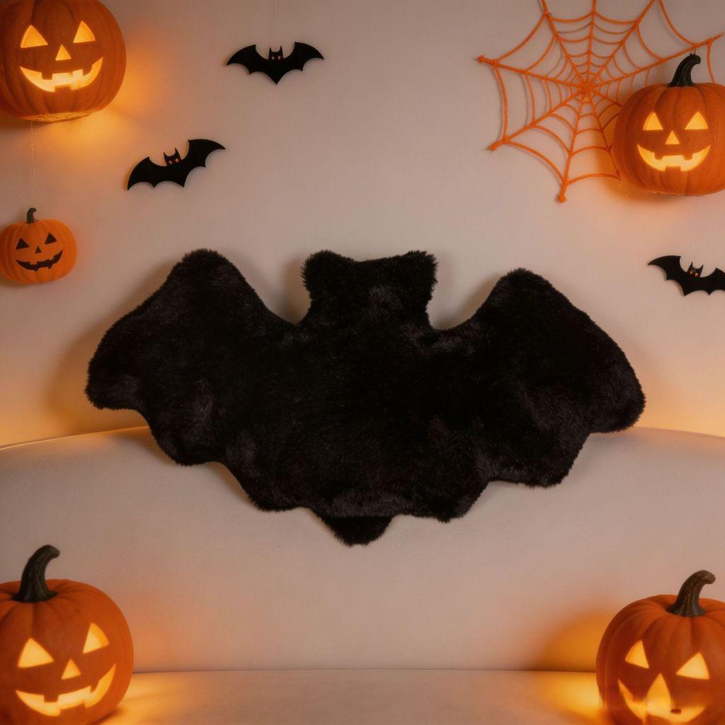 Halloween Bat Throw Pillow With Plush Outer Cover For Festive Home Decor