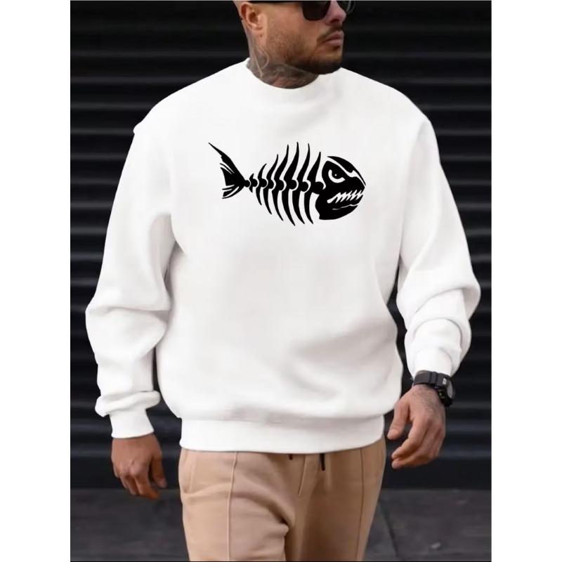 Men's Christmas Hip Hop Cartoon Print Long Sleeve Crew Neck Sweatshirt, Soft Comfortable For Home Outing Or Party.