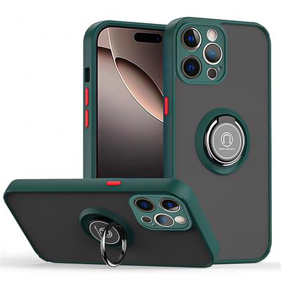 iPhone 16 13 12 11 Pro Max Mini için Mat Manyetik Halka Telefon Kılıfları iPhone 15 14 Pro Max 16 Plus için Darbeye Dayanıklı Kılıf Kapak