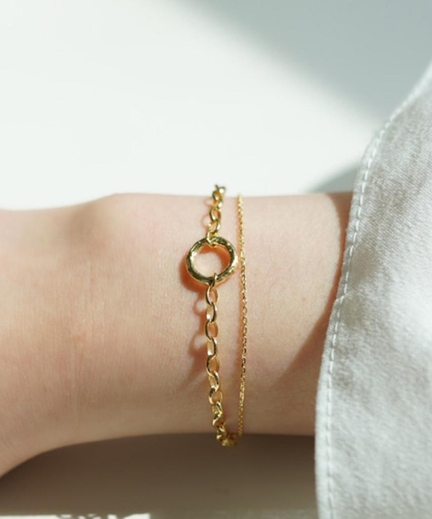 Alleun Silver 925 Donut Ethnic Layered Silver Bracelet
