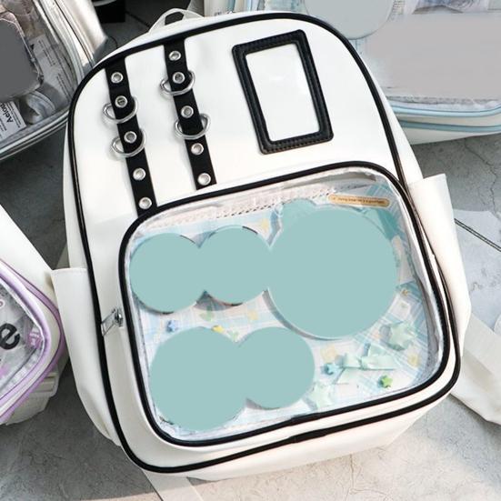 Ita Backpack Clear Anime Badge Display Backpack Teens Manga Merchandise Collectibles Holder Backpack with Front Window for Anime Exhibitions