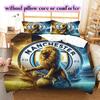 Manchester City Football Soccer Pattern Bedding,Quilt Set Quilt Cover Pillowcase Home Birthday Gift (1*duvet Cover+2*pillowcase,without Core)