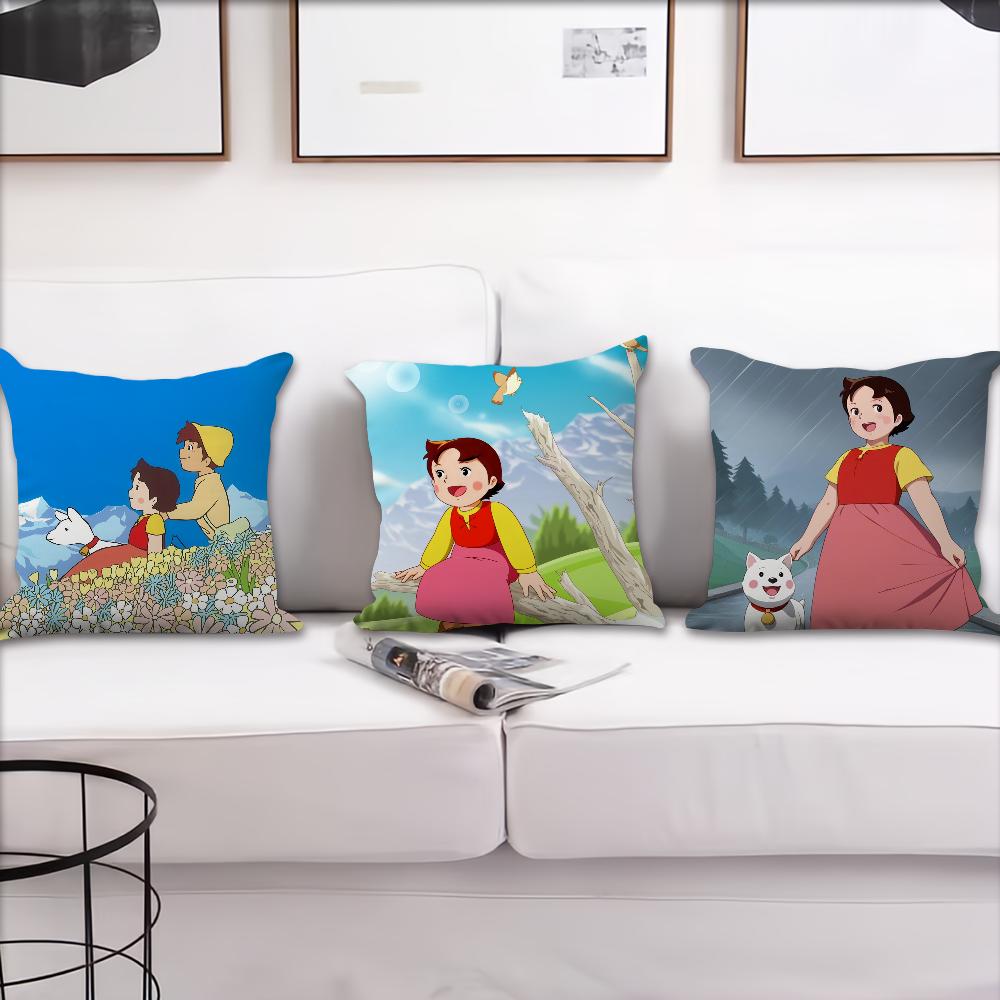 Cartoon H-Heidi Girl Cute cushion cover Pillow Cover Home Sofa living Decoration Room  Office Car Nordic Simplicity