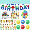 Super Mario Happy Birthday Party Decor Supplies Banner Balloon Cake Topper