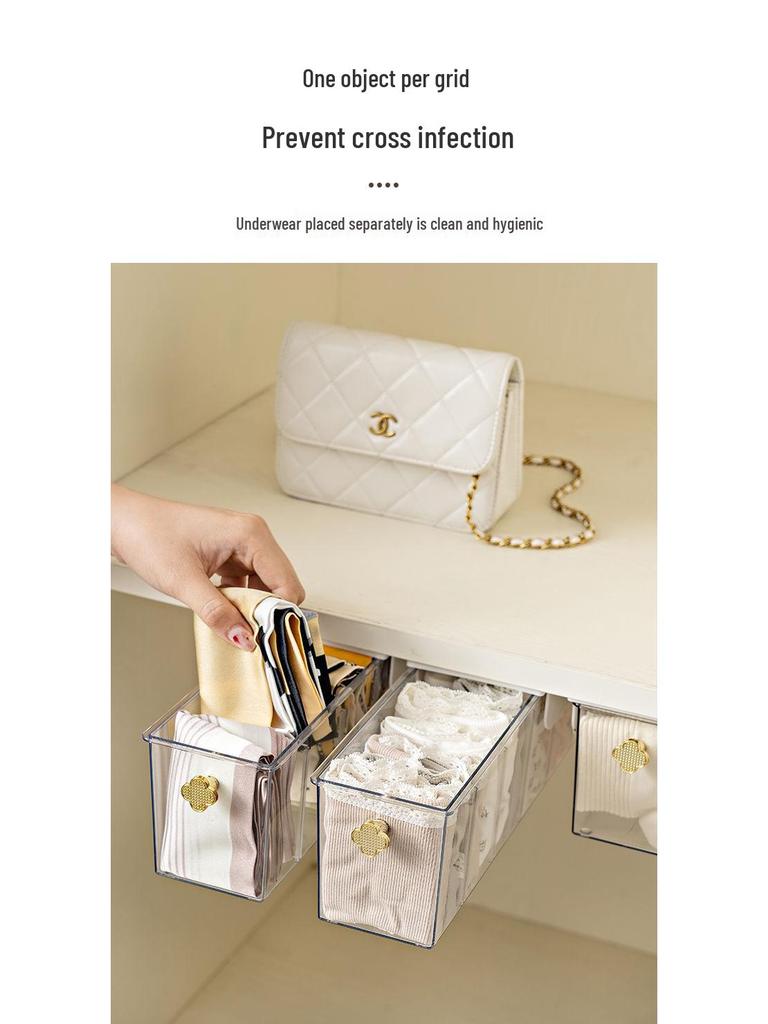 Underwear & Socks Storage Box, Wall-Mounted Punch-Free Wardrobe Organizer